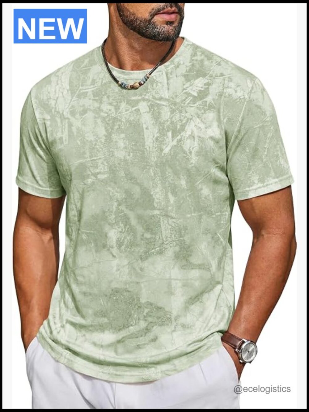 Mens Short Sleeve Crew Neck T-Shirt Tie Dye Casual Graphic Stretchy Tee